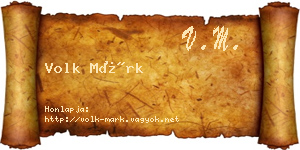 Volk Márk névjegykártya